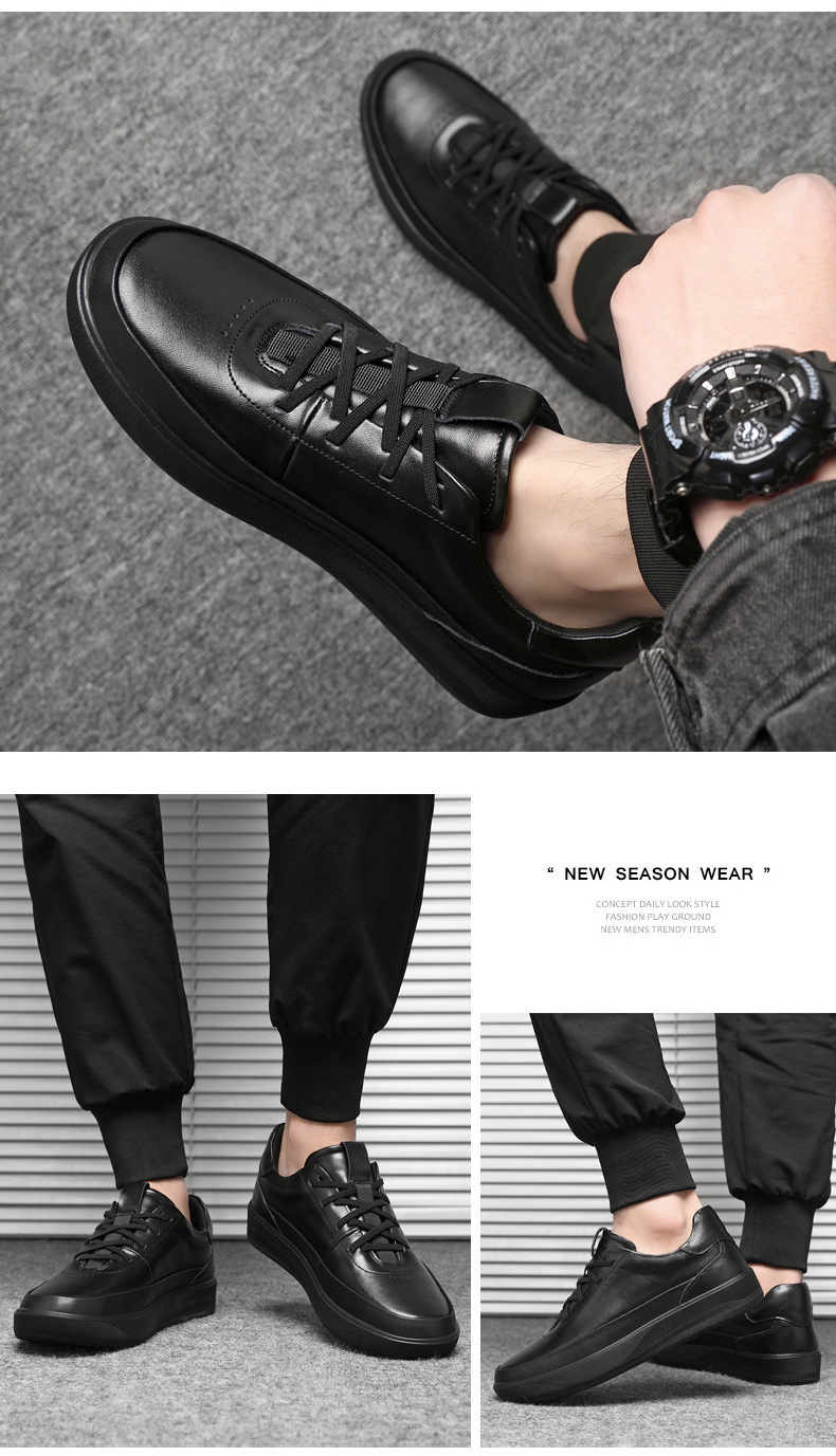 Minimalistische Schnür-Freizeitschuhe aus Leder für Herren detail 3