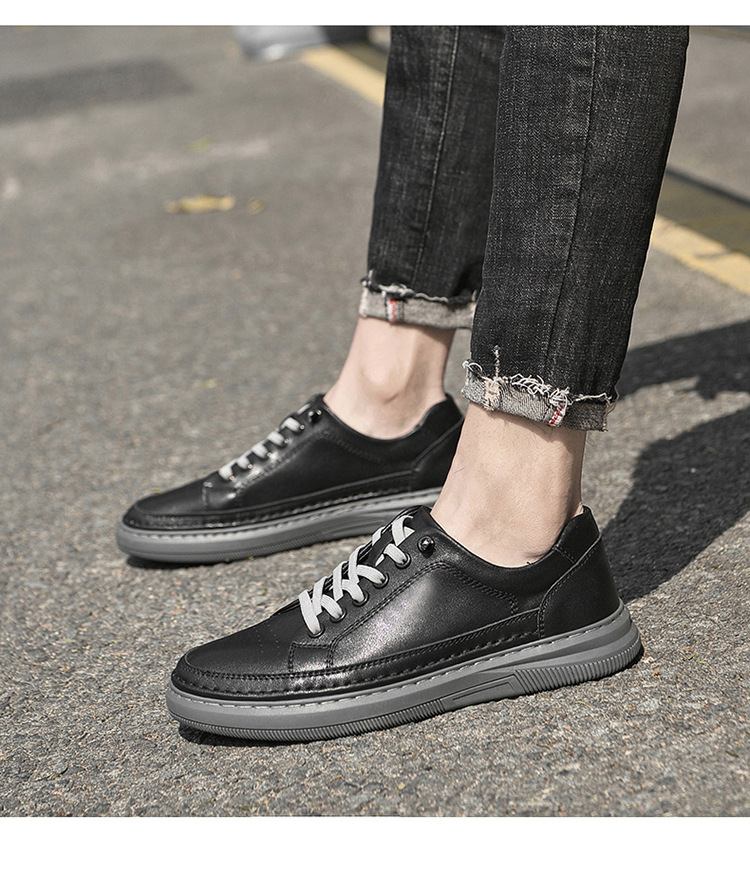 Atmungsaktive Leder-Freizeitschuhe für Herren mit Schnürung detail 2