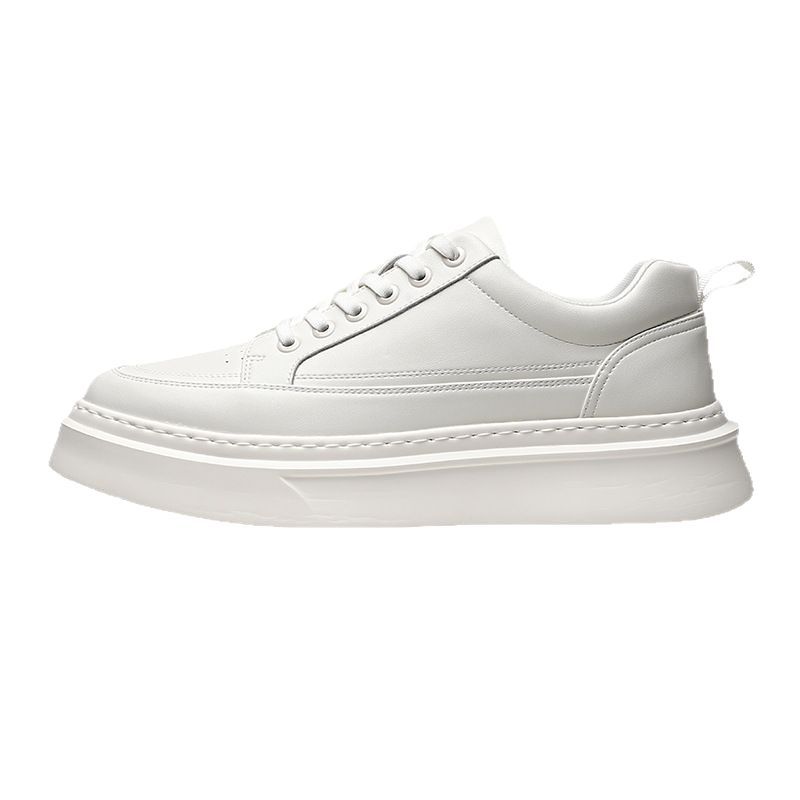 Einfarbige Plateau-Freizeitschuhe aus Leder für Herren 5