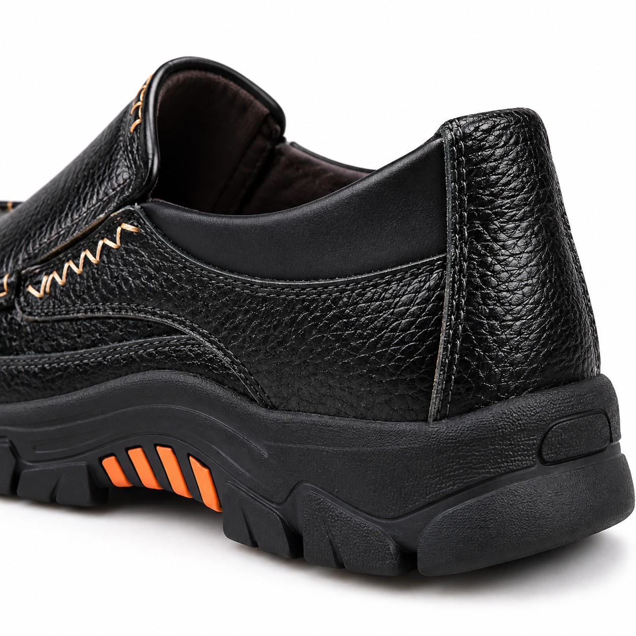 Men's Full-Grain Leather Lug-Sole Casual Shoes 12