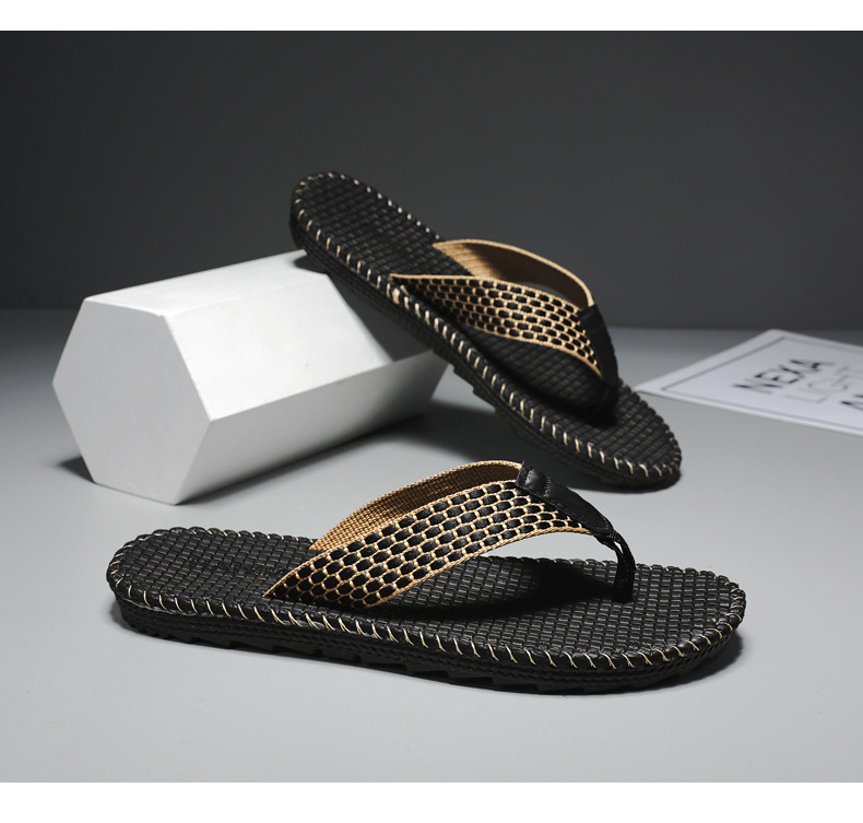Men's Lightweight Breathable Canvas Flip-Flops detail 4