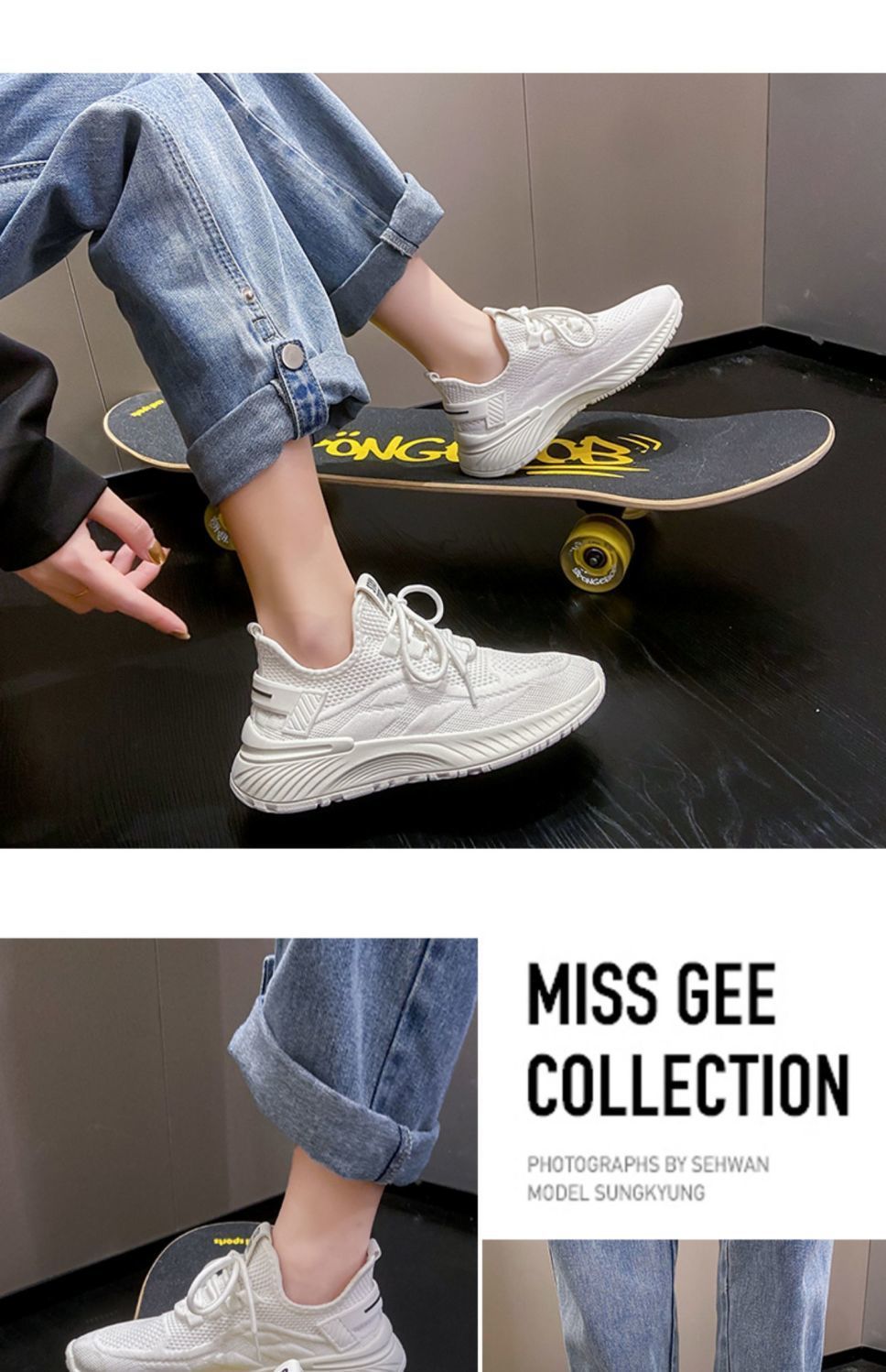 Women's Breathable Mesh Lace-Up Casual Sneakers detail 13