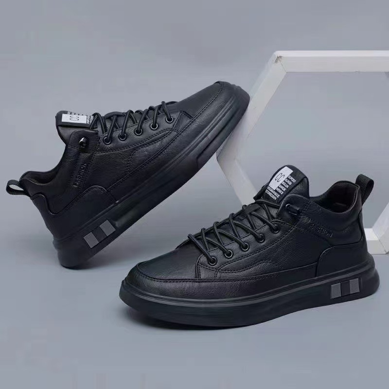 Scarpe casual da uomo in pelle PU stringate con suola ammortizzata 4