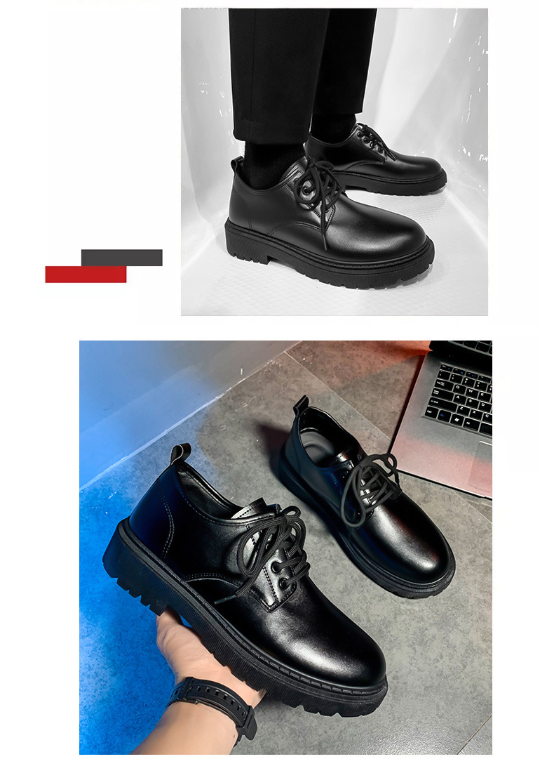Nette schoenen voor heren met veters en antislipzool van PU-leer detail 5