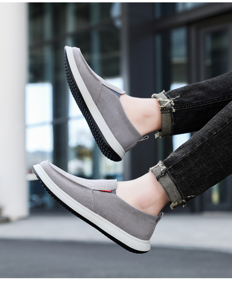 Men's Breathable Canvas Slip-On Casual Shoes detail 2
