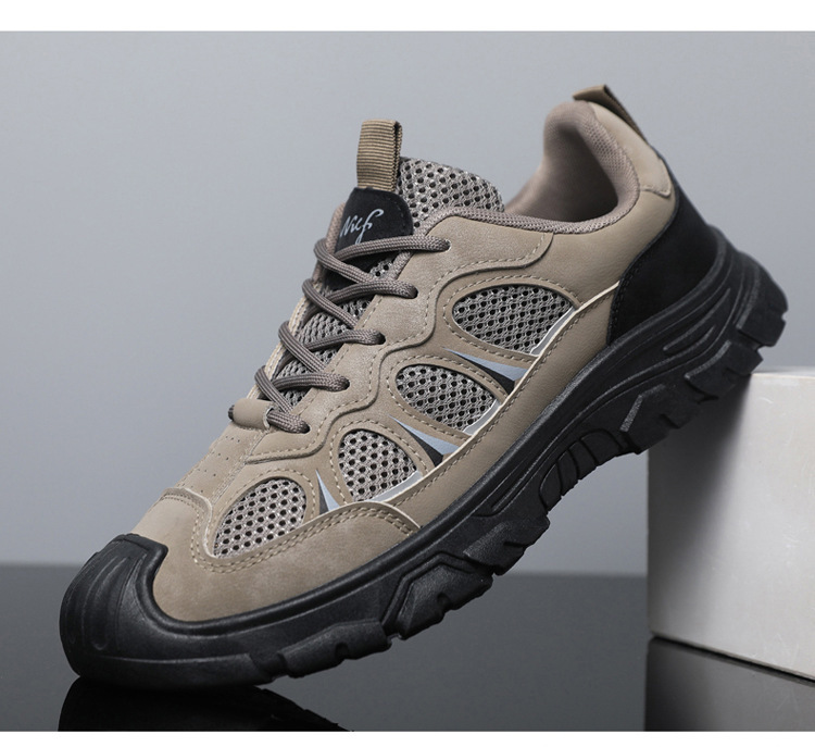 Atmungsaktive Herren-Freizeitschuhe mit Mesh und Schnürung für draußen detail 6