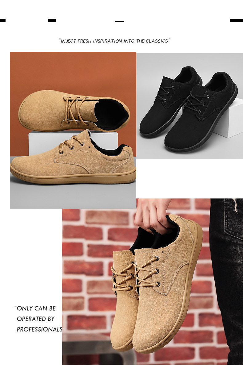 Scarpe casual basse stringate da uomo in pelle scamosciata detail 1