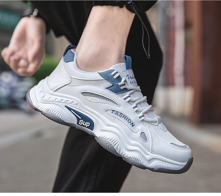 Men's Breathable Colorblock Lace-Up Casual Shoes detail 5