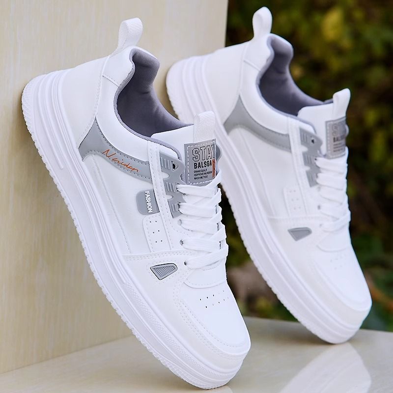 Sneakers casual da uomo stringate in pelle PU stile color-block 5