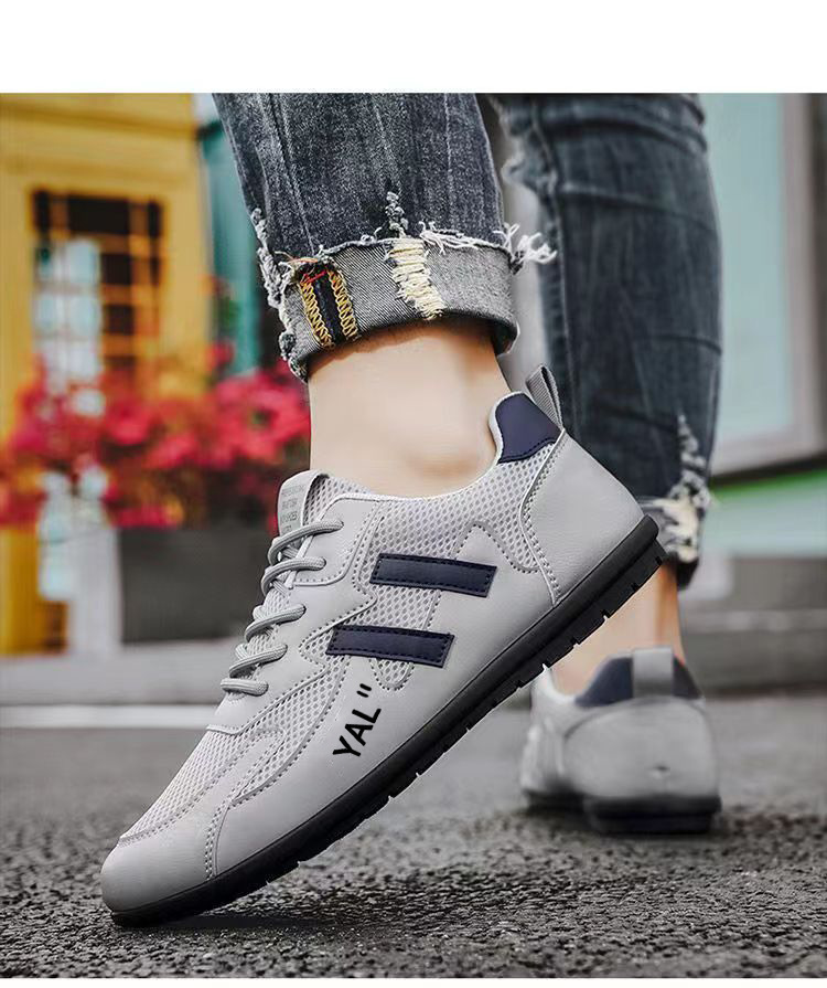 Atmungsaktive Freizeitschuhe für Herren mit Schnürung im Colorblock-Design detail 3