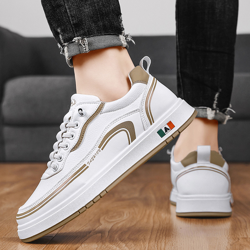 Rutschfeste PU-Leder Freizeitschuhe für Herren mit Schnürung 5