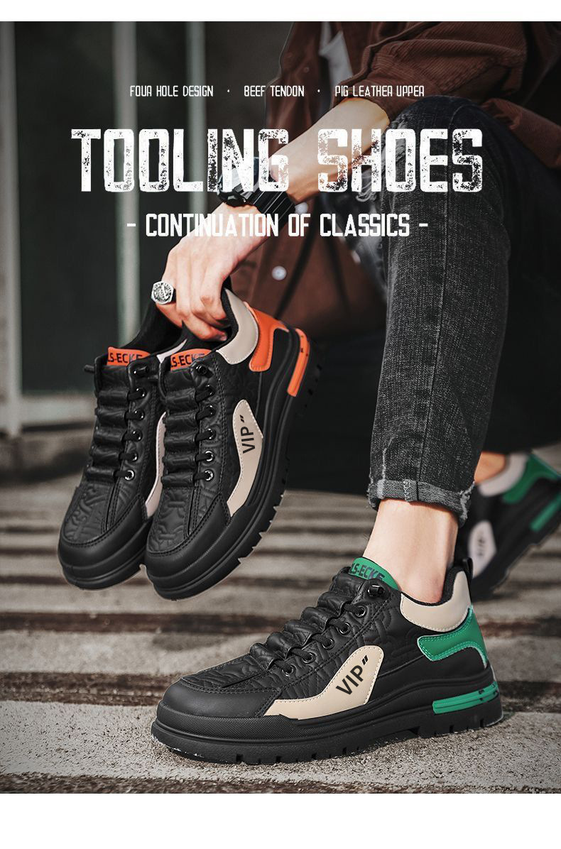 Chaussures Casual à Lacets et Antidérapantes pour Homme Style Colorblock detail 2