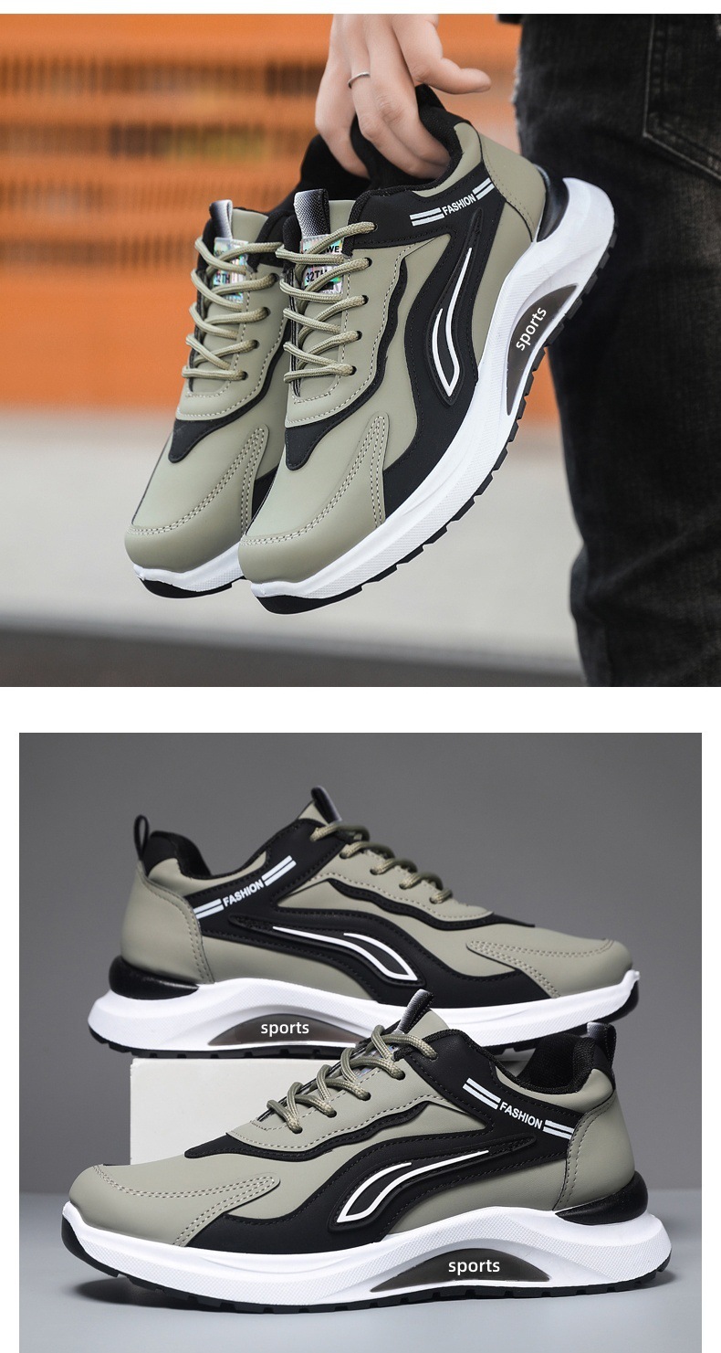Gedämpfte Herren-Sneaker mit Schnürung im Colorblock-Design detail 6