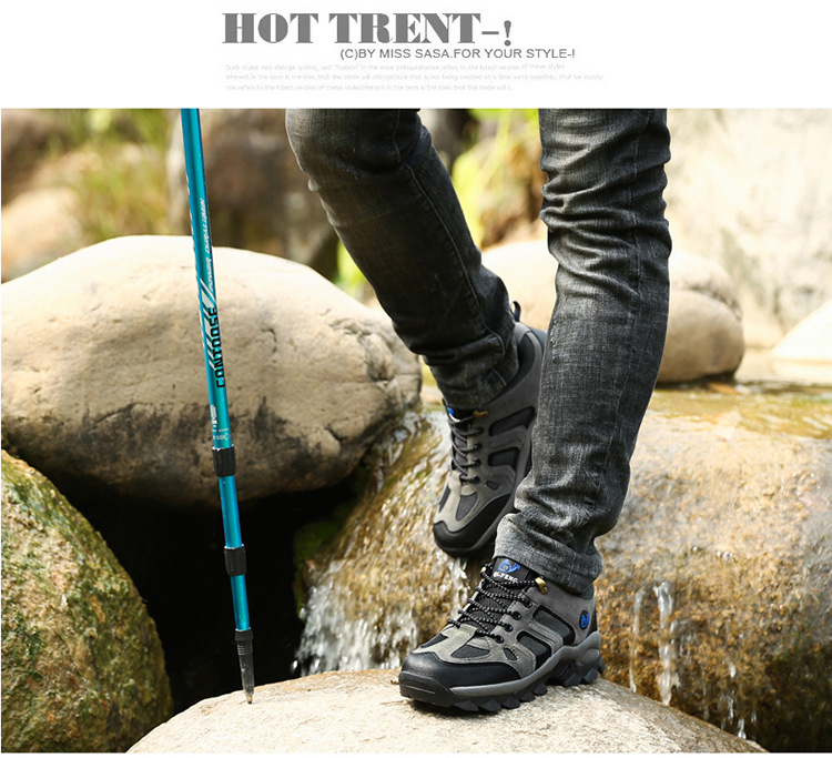Scarpe sportive outdoor unisex traspiranti e antiscivolo stringate detail 13