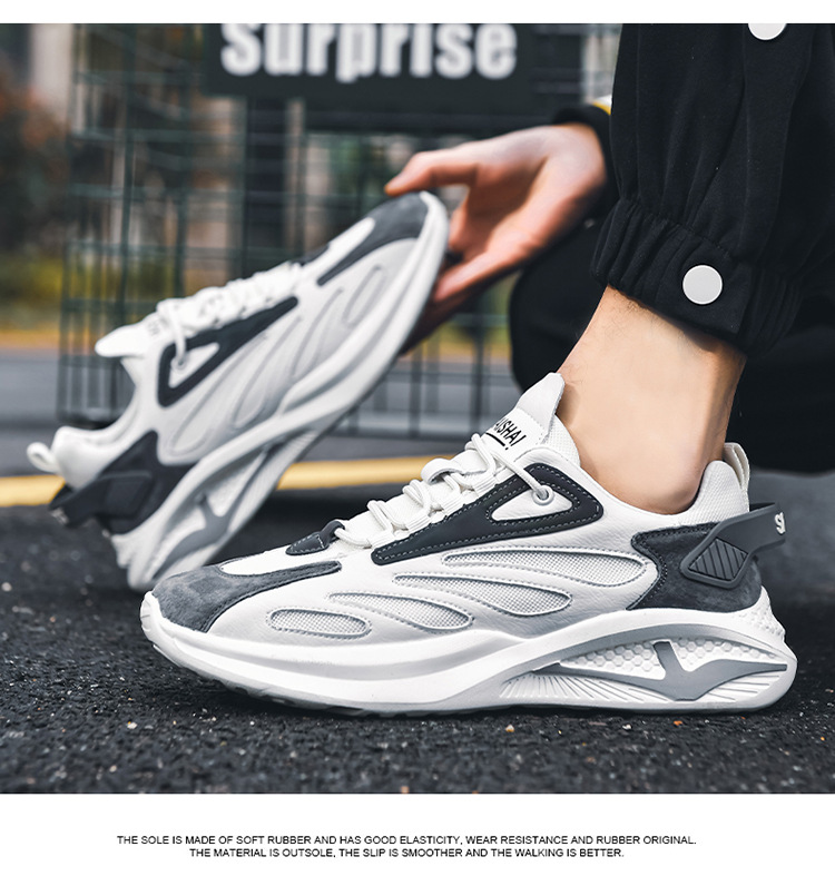 Men's Breathable Colorblock Lace-Up Sneakers detail 8