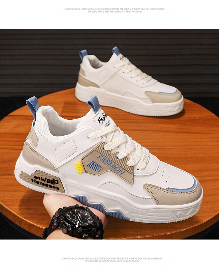 Men's Colorblock Lace-Up Casual Platform Sneakers detail 7