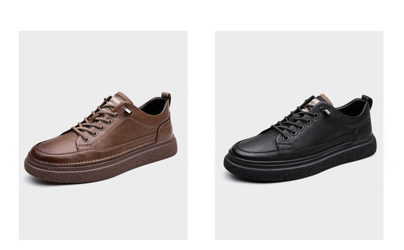 Klassische Leder-Freizeitschuhe für Herren mit Schnürung detail 18