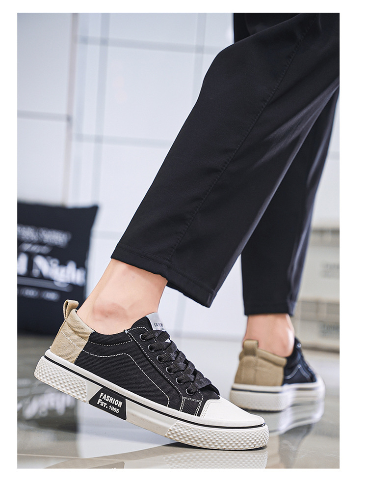 Atmungsaktive Herren-Freizeitschuhe aus Canvas mit Schnürung detail 8