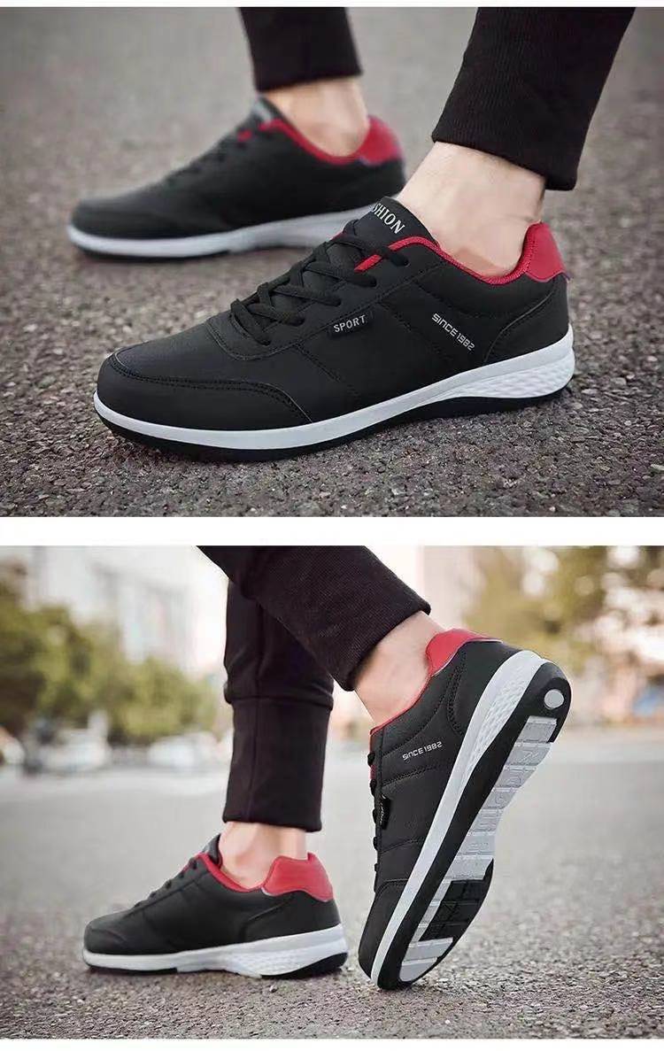 Leichte Freizeitschuhe für Herren aus PU-Leder mit Schnürung detail 3