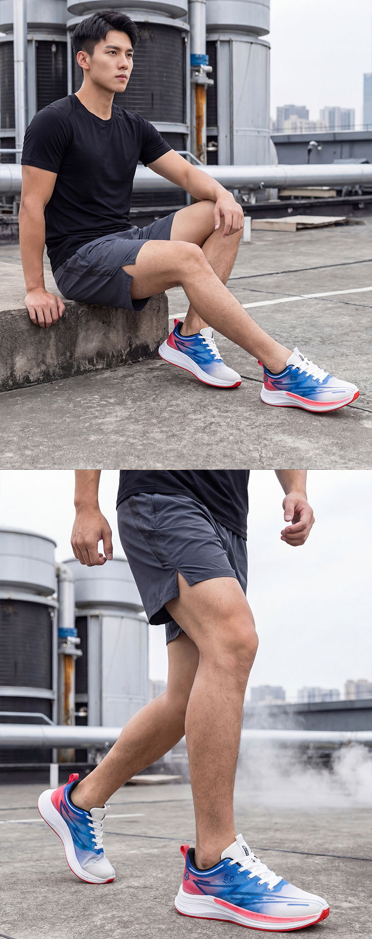 Scarpe da corsa da uomo leggere e traspiranti in mesh detail 1