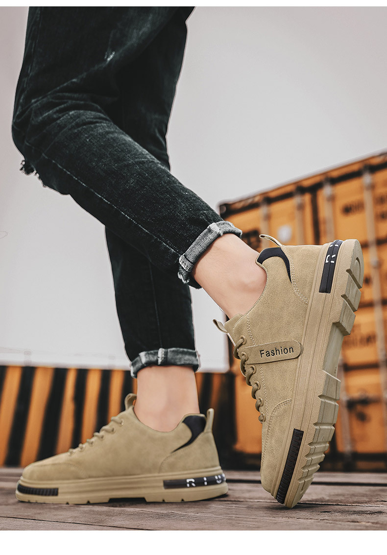 Rauleder-Schnürer für Herren rutschfeste Freizeitschuhe detail 2