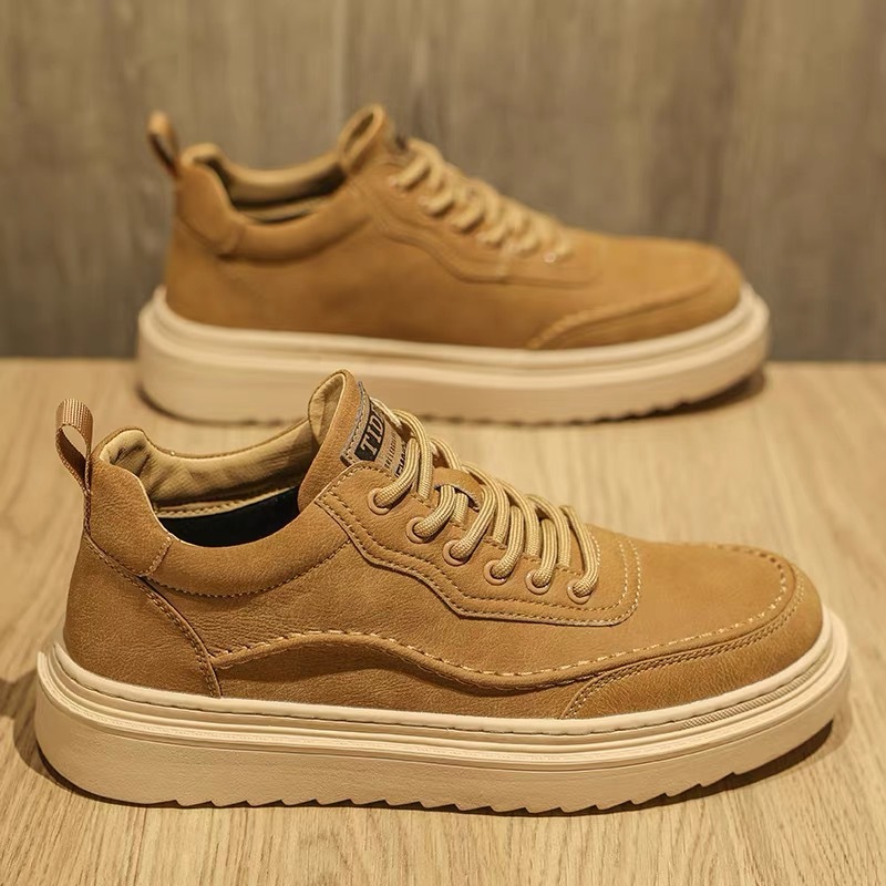 Gedämpfte Plateau-Freizeitschuhe für Herren mit Schnürung