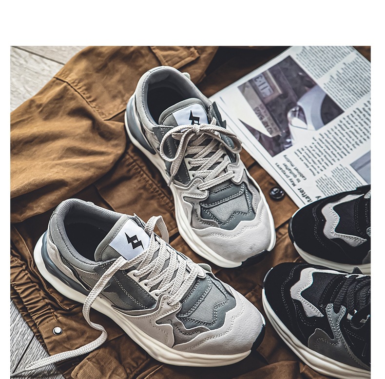 Chaussures casual pour homme respirantes à lacets style color-block detail 1