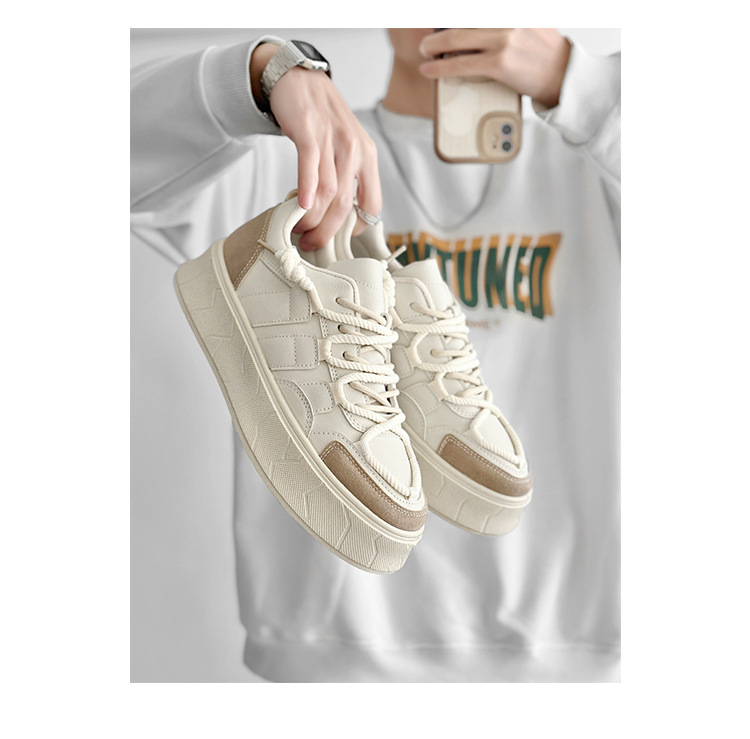 Men's Platform Lace-Up Colorblock Casual Shoes detail 15