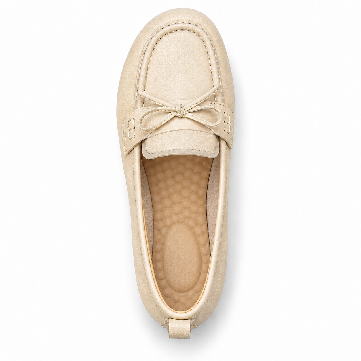 Women's Full-Grain Leather Bow Moccasin Flats 5