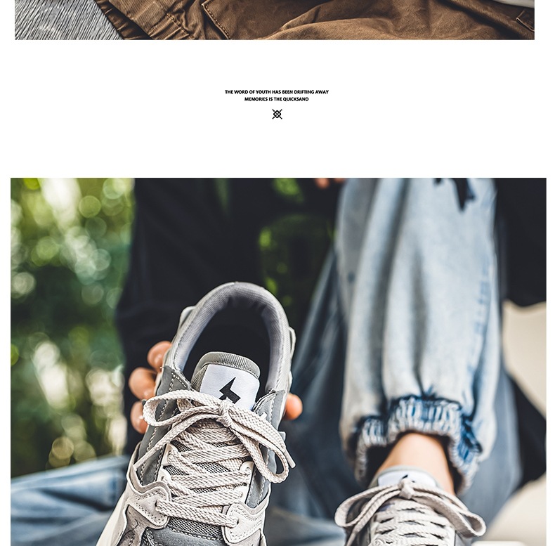 Chaussures casual pour homme respirantes à lacets style color-block detail 2