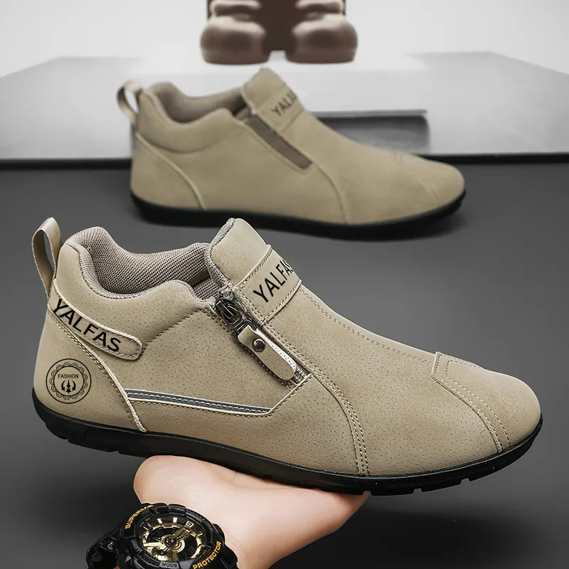 Leichte Freizeitschuhe für Herren mit weicher Sohle und Reißverschluss