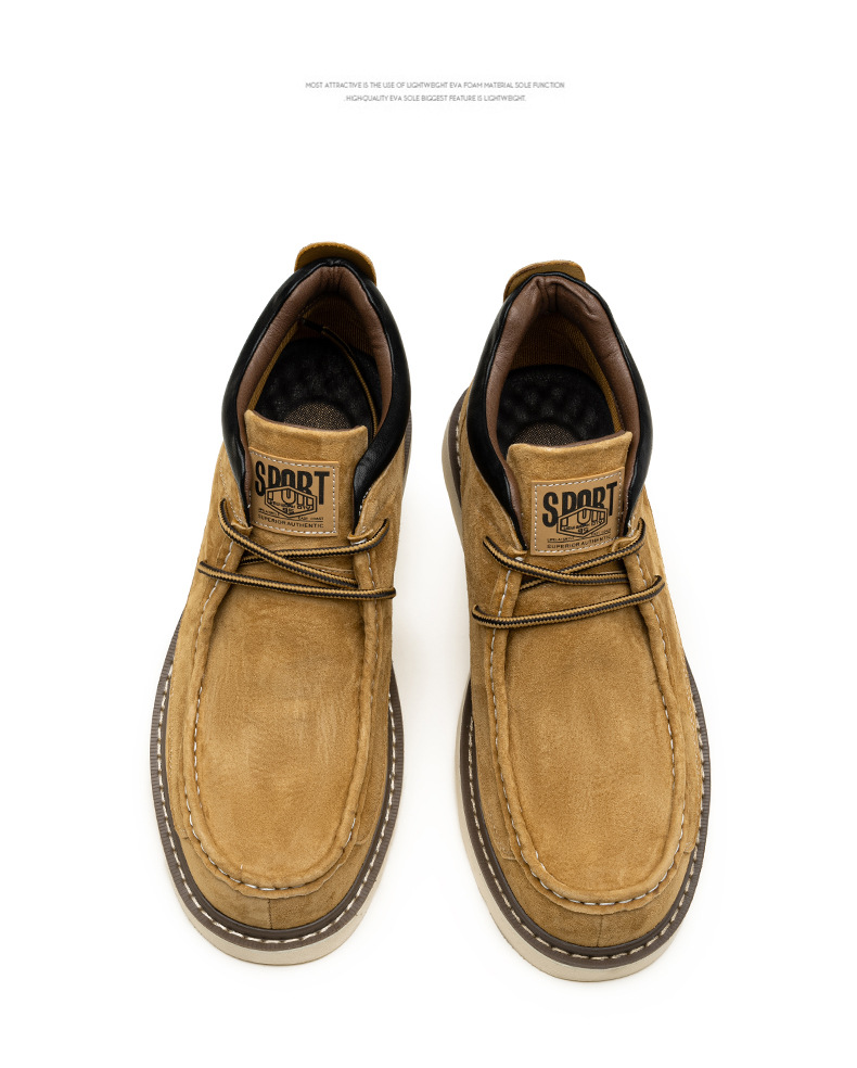 Men's Suede Lace-Up Moc Toe Casual Shoes detail 12