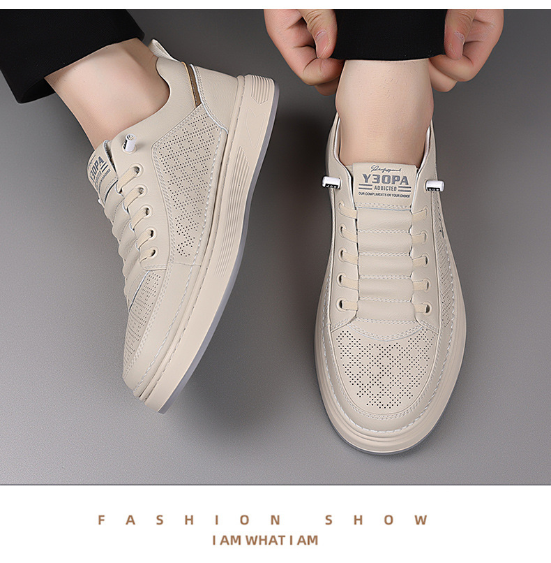 Atmungsaktive Herren-Freizeitschuhe mit Perforation & Schnürung detail 3