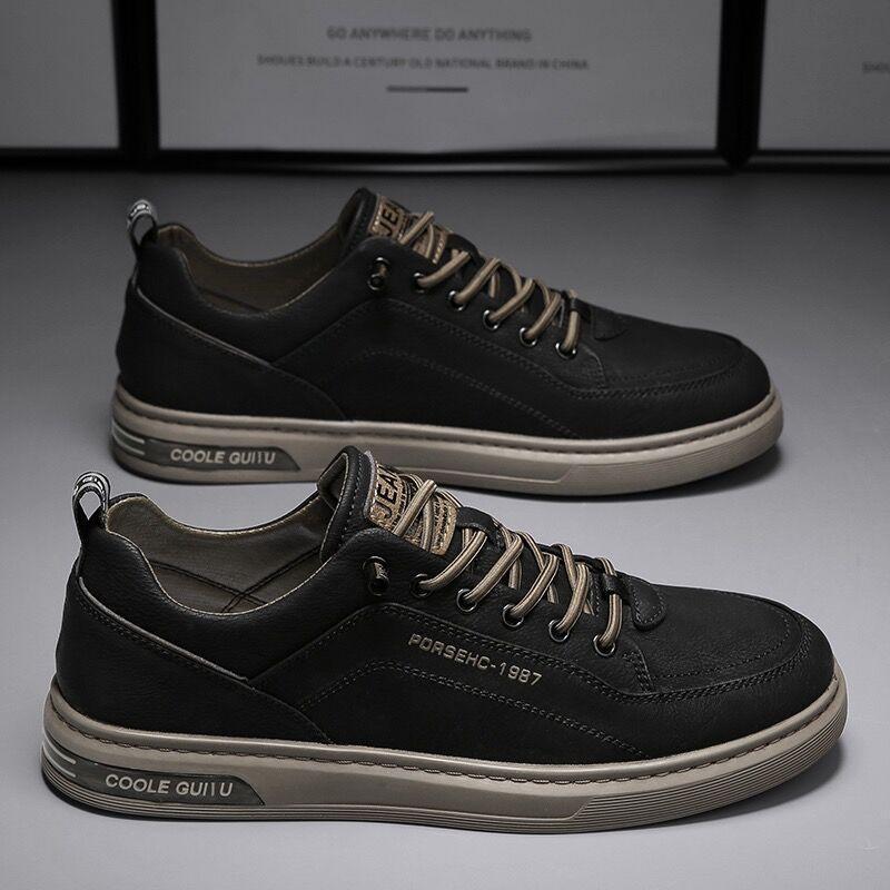 Klassische Schnür-Freizeitschuhe für Herren aus PU-Leder, Low-Top 5