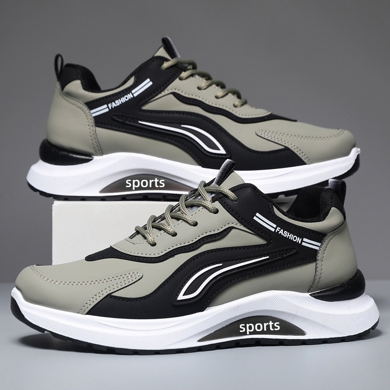 Sneakers da uomo stringate e ammortizzate con motivo color block
