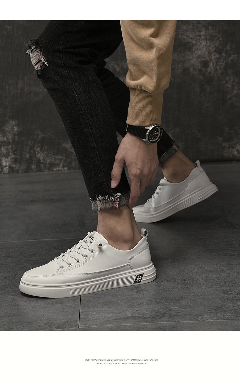 Men's Breathable Leather Lace-Up Casual Shoes detail 13