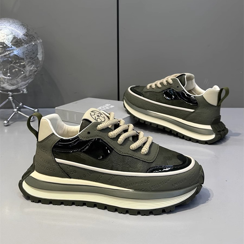 Chaussures casual à plateforme et lacets pour femme style colorblock detail 6