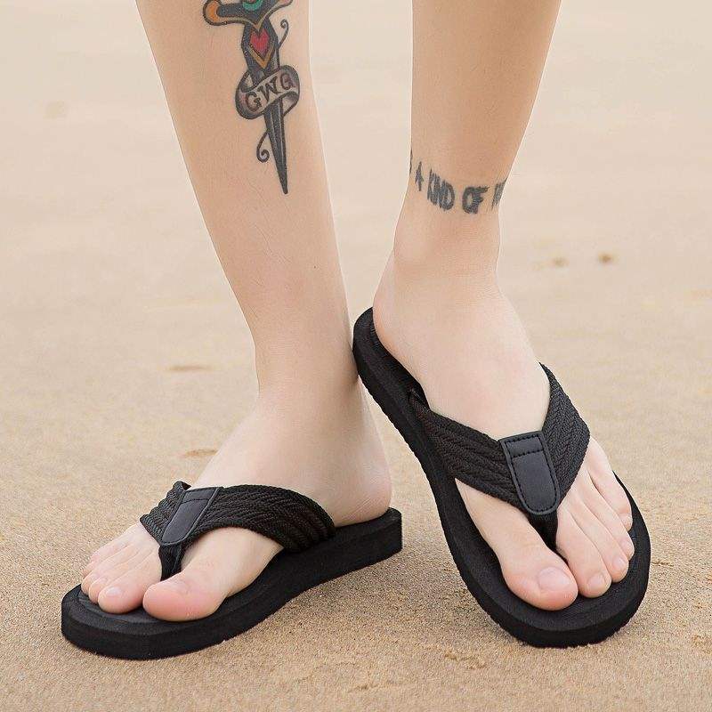 Men's Lightweight Braided Strap Beach Flip-Flops 3