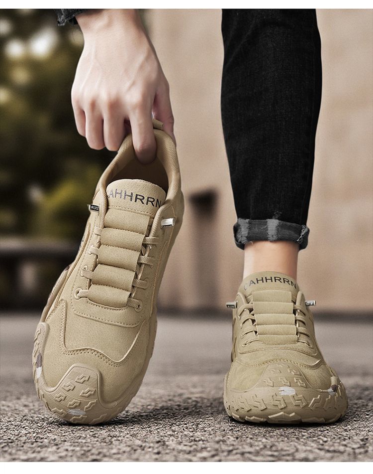 Rutschfeste Herren-Freizeitschuhe mit Schnürung für draußen detail 5