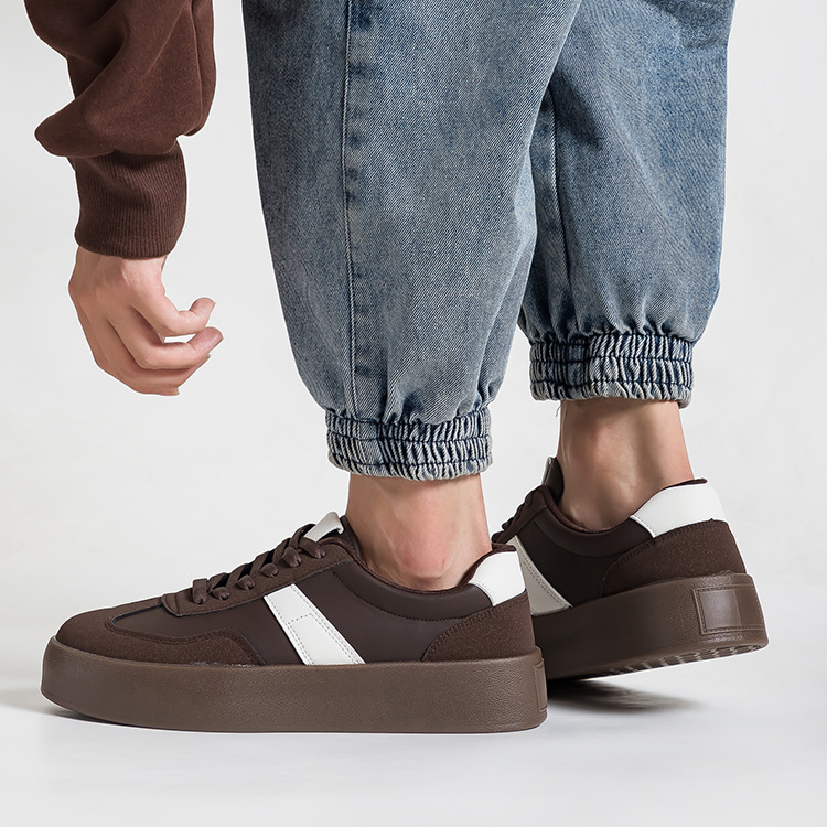 Chaussures casual unisexes à plateforme et lacets style colorblock 3