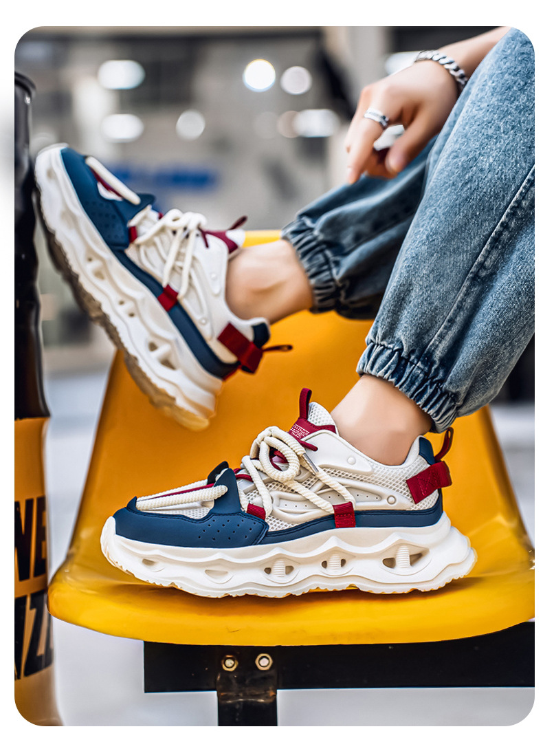 Sneakers casual da uomo con plateau e lacci – Scarpe sportive traspiranti detail 15