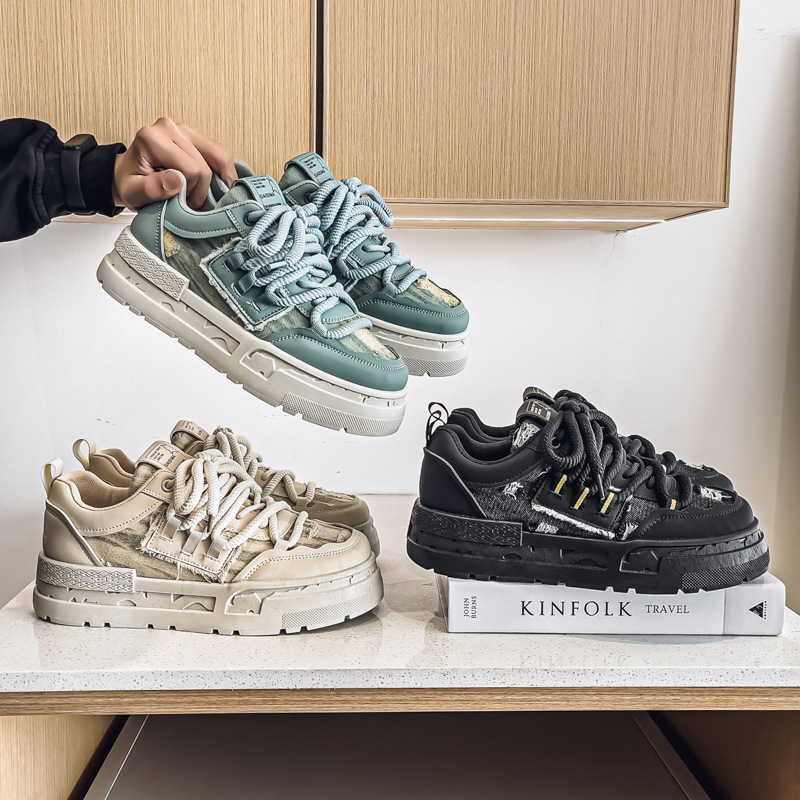 Scarpe casual chunky con plateau e lacci da uomo 5