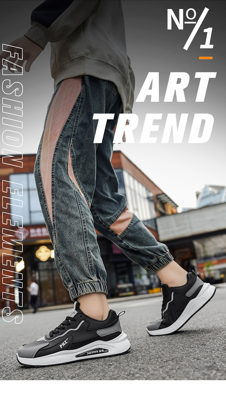 Freizeitschuhe für Herren mit Colorblocking & gepolsterter Plateausohle detail 1
