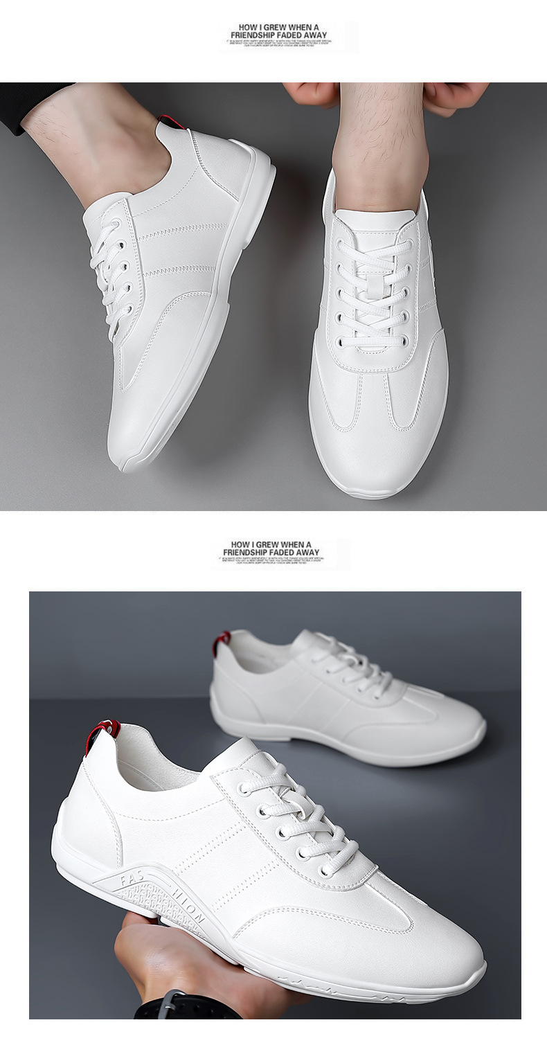 Men's Lightweight PU-Leather Lace-Up Casual Shoes detail 18
