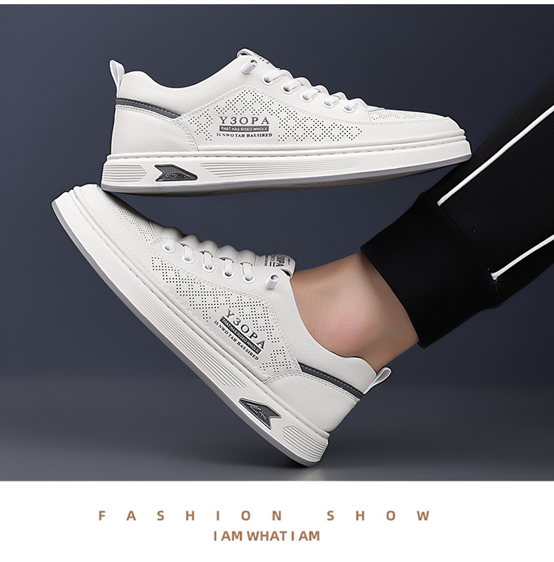 Atmungsaktive Herren-Freizeitschuhe mit Perforation & Schnürung detail 5