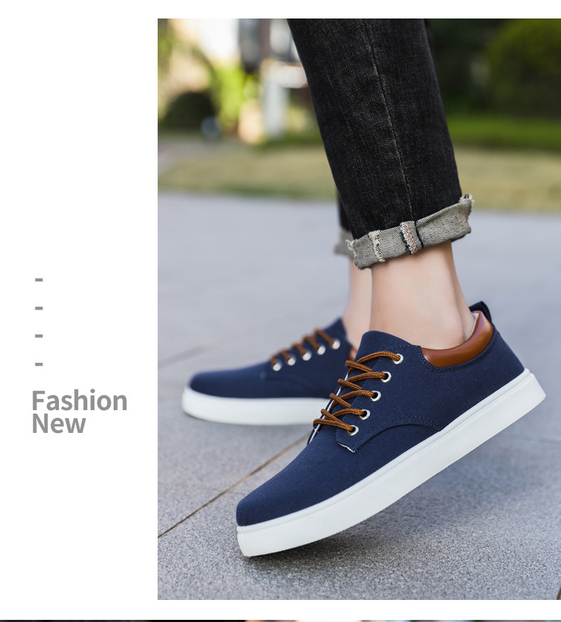 Atmungsaktive Schnür-Freizeitschuhe aus Canvas für Herren detail 14