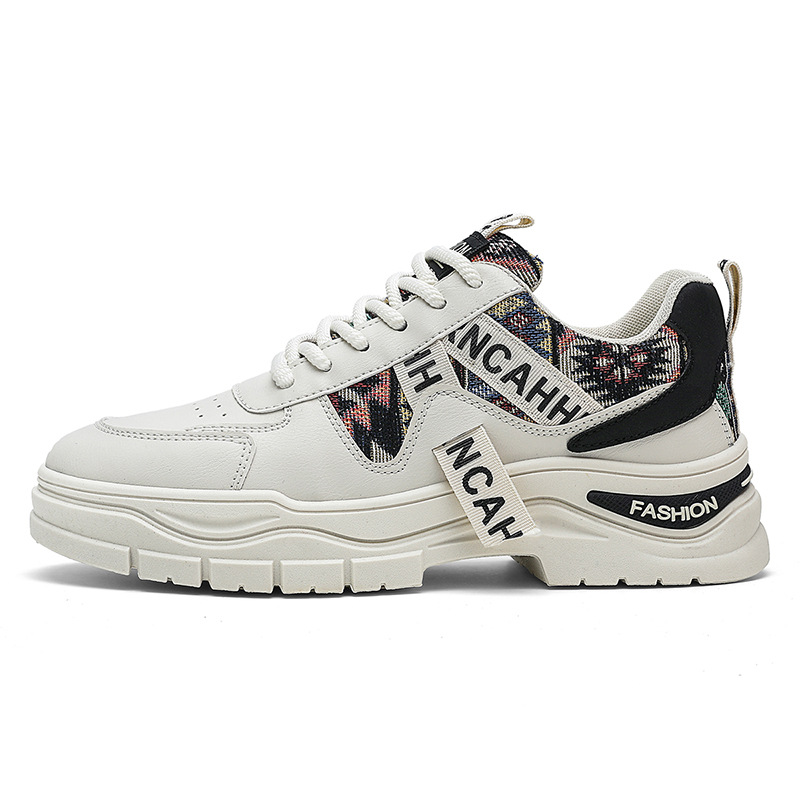 Sneakers stringate da uomo con zeppa e motivo color block 6