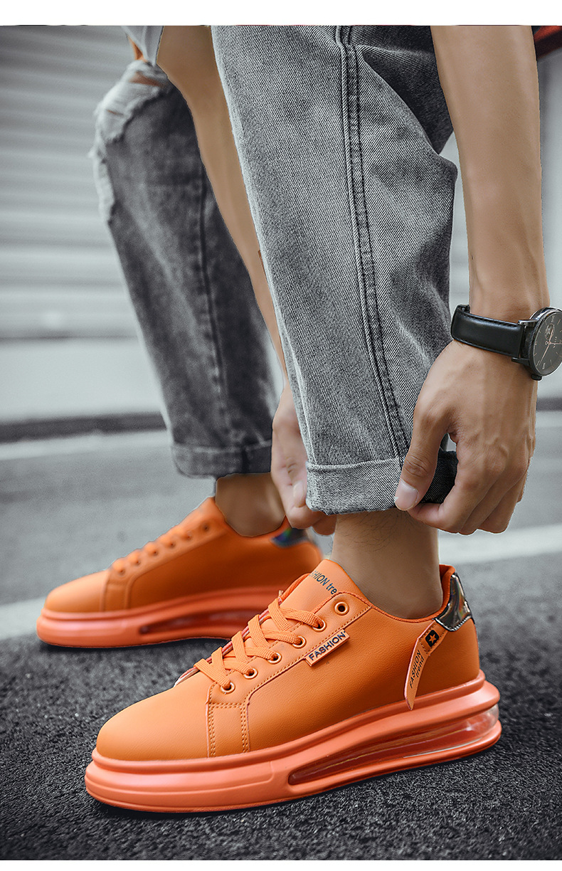 Gedämpfte Plateau-Freizeitschuhe für Herren mit Schnürung detail 14