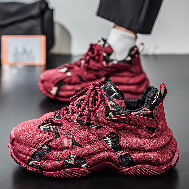 Gepolsterte Plateau-Freizeitschuhe für Herren mit Schnürung 3