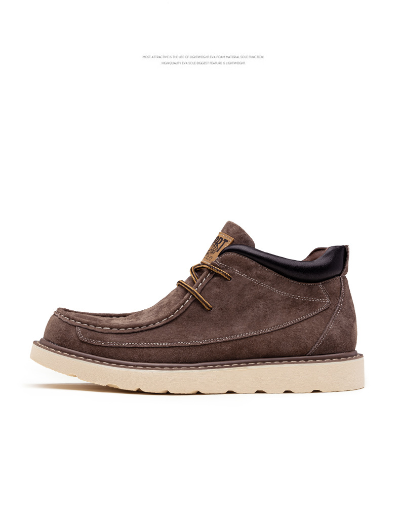 Men's Suede Lace-Up Moc Toe Casual Shoes detail 18